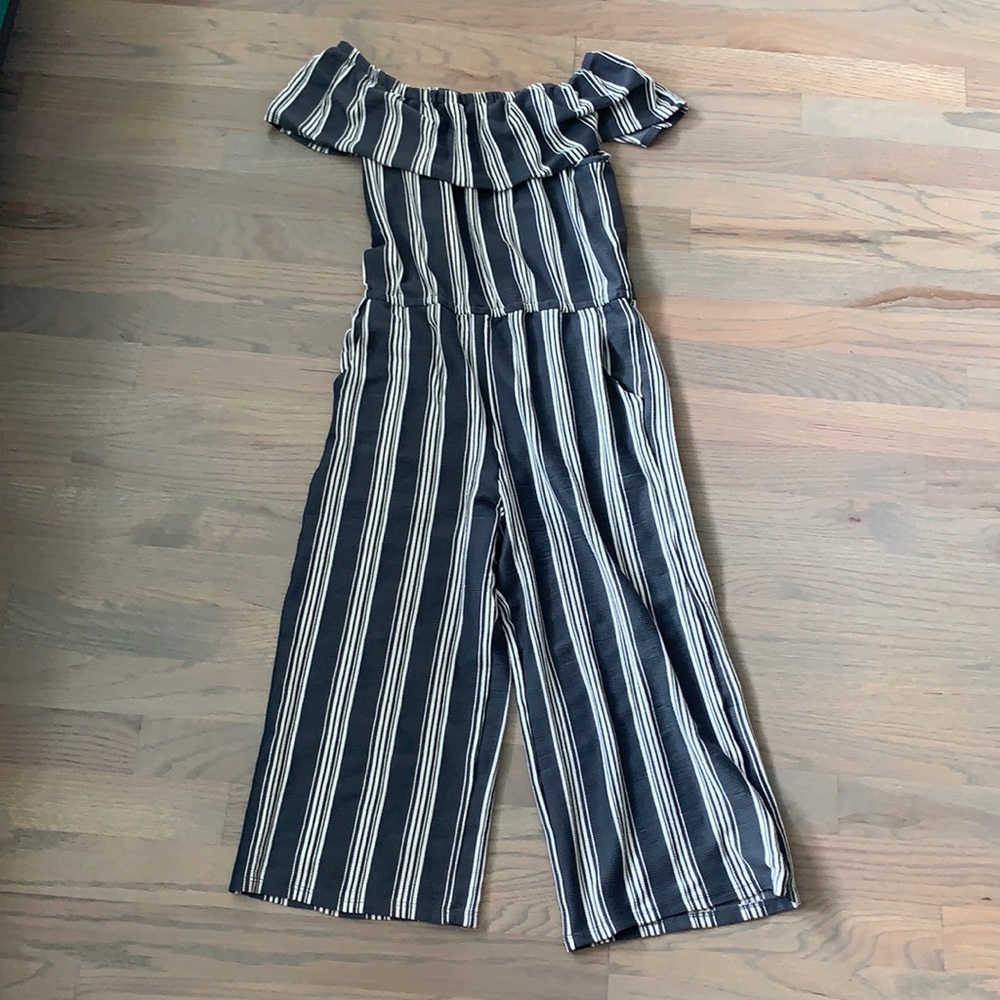 Grey and white romper
